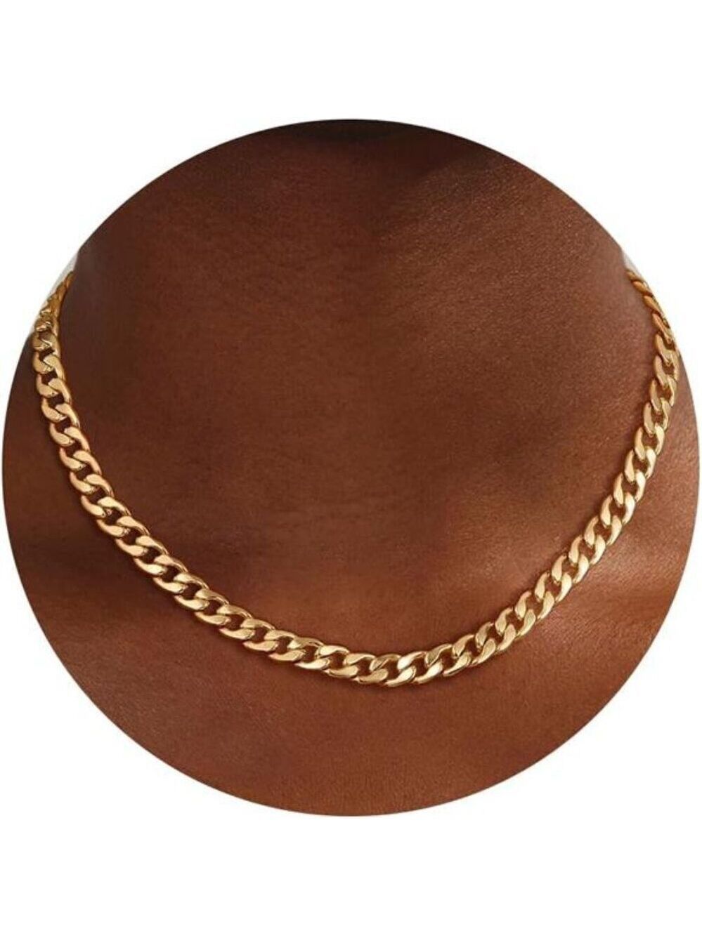 14K Gold Plated Necklace 8MM Length 15.5 Inch Plus 2.1 Inch Extension